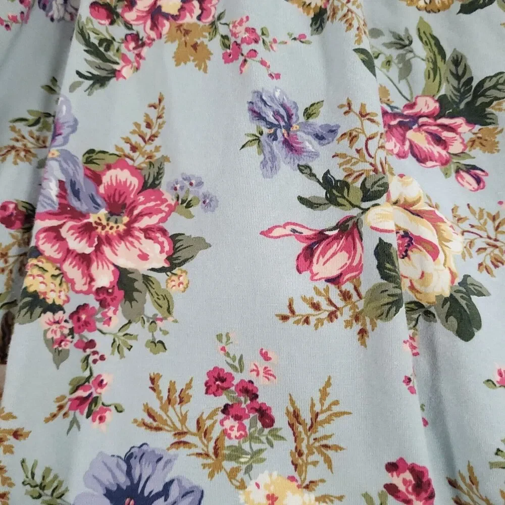 polo Ralph Lauren Floral Sundress L Blue Peep Hole Back Shabby cottage Chic‎
